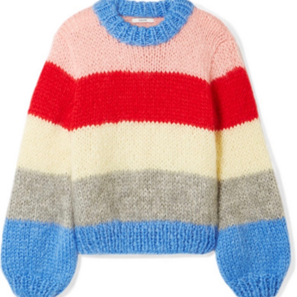 Ganni Julliard color block striped sweater